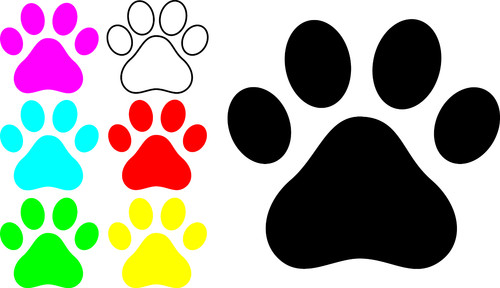 10x dog paw print vinyl - dog,