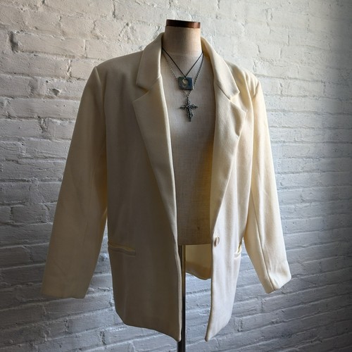 White preppy minimalist blazer - minimalist,