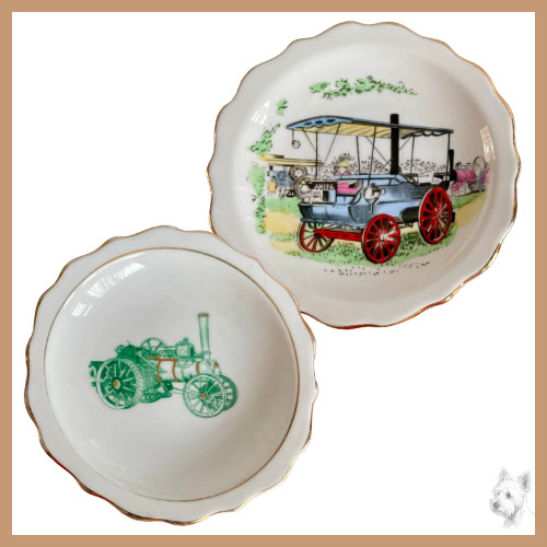 Pair roslyn china pin dishes - china,