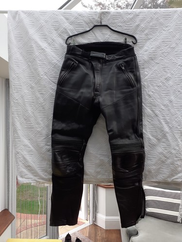 Richa black leather motorcycle - richa,