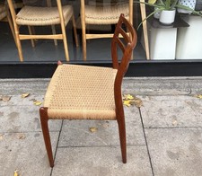 Vintage 1970s Niels Otto Moller Model 78 Chair Dining Moller in Teak