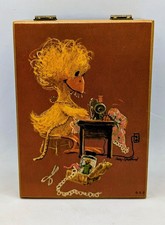 1974 Suzy Spafford Holly Hobby Yellow Duck Sewing Wooden Trinket Jewelry Box