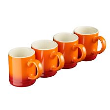 Cooks Professional 4 Piece Espresso Cup Set | Made Of Durable Stoneware | Orange