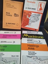 east Kent bus staff copy timetable map 1974 Dover Hastings Maidstone Tunbridge 