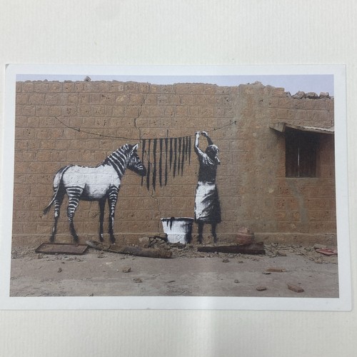 Banksy postcard zebra drying - banksy,