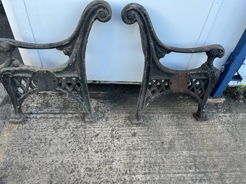 Cast iron bench ends - cast,