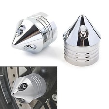 2x Chrome Front Axle Cap Nut