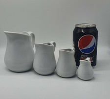 White Fine Porcelain China Jugs Various Sizes Cream Milk Gravy Sauces Serving.