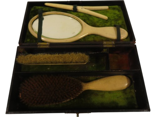 Vintage mirror brush set - -,