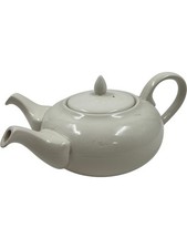 White Ceramic Double Spout Teapot with Lid T2160 HS17