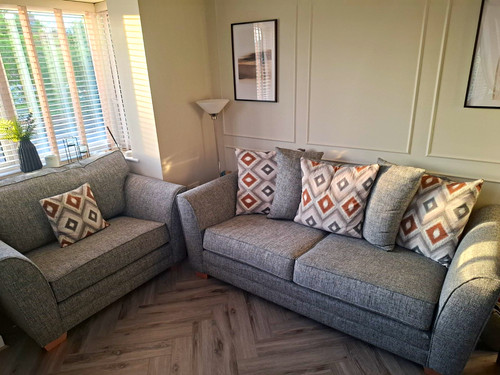 Scs grey fabric sofa - grey, &