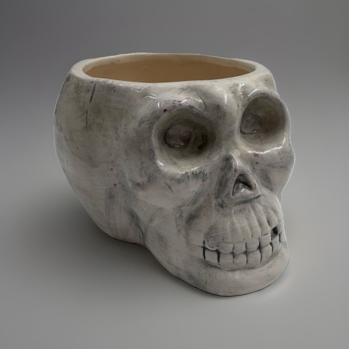 Halloween ceramic skull - halloween,