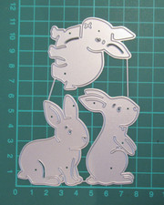 Set of 3 Rabbits Metal Cutting