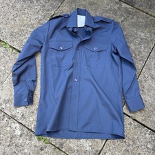 RAF Long Sleeve Shirt Mid Blue Polycotton Mens Uniform Royal Air Force Surplus 1