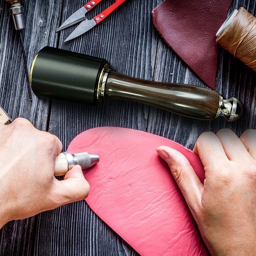Leather carving hammer gift - leather,