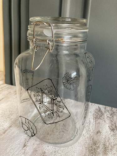 Glass biscuit storage jar - storage, with