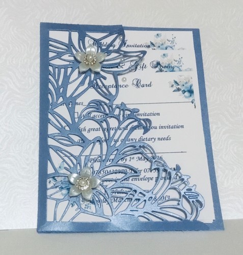 Wedding invitation blue floral - wedding,