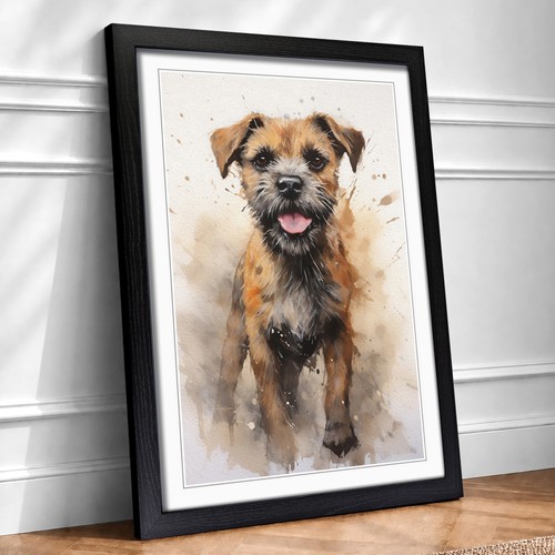 Border terrier action framed - terrier,
