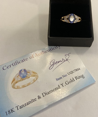 18ct yellow gold tanzanite - yellow,