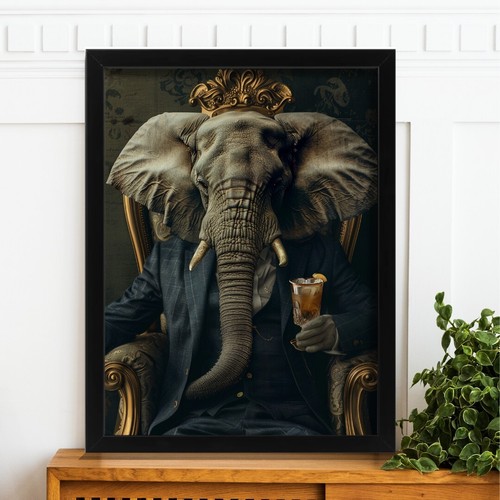 Elephant royalty art print - art,