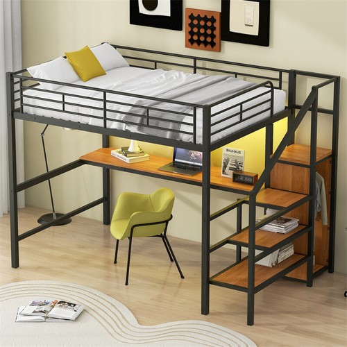 Full size metal loft bed - metal, with