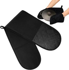 Oven gloves black kitchen - gloves,