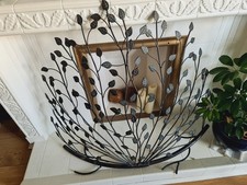 Fireplace Guard Screen Mulberry Bush Branches and Leaves Oxidised Copper Colour 