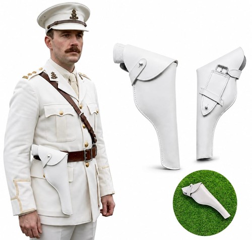 White leather sam browne gun - white,