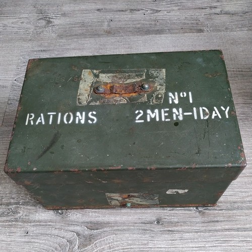 British army steel rations tin - rations,