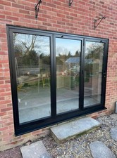Slim Black Bifold Doors | 3 Panel Aluminium Patio Set