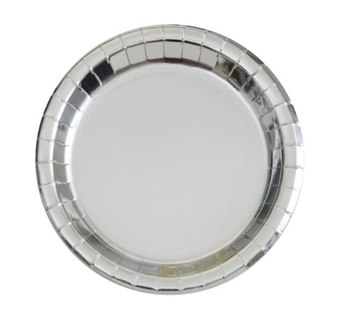 Silver foil paper plates - foil,