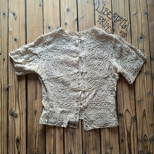 Antique soutache silk jacket - silk,