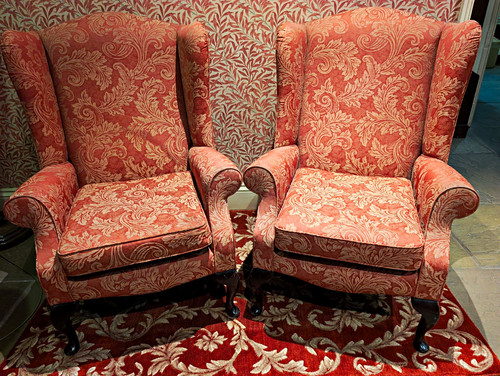 Pair wingback upholstered - pair,