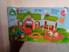 Elc Happyland Farmyard Stable Figures Animals Tractor With Box Playset
