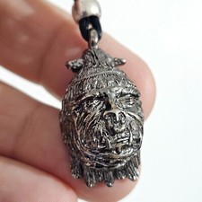 Voodoo Pendant Shrunken Head Pendant Cord Necklace Sarawak Tiki Curio Jewellery
