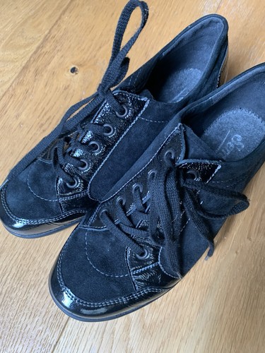 Black suede lace - up, shoes