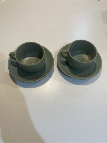 Prinknash pottery green cups - green,