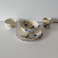 Antique Ridgway English Pottery Pattern Rosamund 9535 Tea Set - Cup, Plate, Jug
