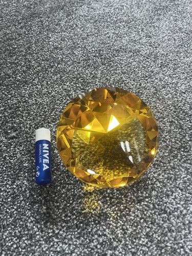 Diamond crystal shaped yellow - crystal,