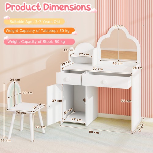 Kids vanity set with stool - kids, and