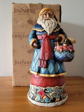 Jim Shore Christmas Santa with Basket Figurine - Gifts From The Heart 4041065