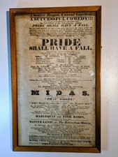 1824 Theatre Royal Covent Garden Framed Playbill