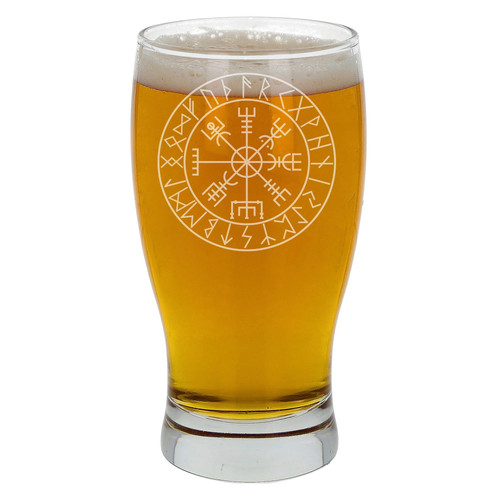 Viking compass engraved pint - engraved,