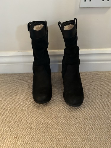 Ugg ladies black biker boots - biker,