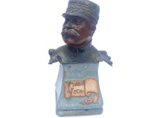 Marshal Ferdinand Foch Spelter Bust on Pottery Base WWI History