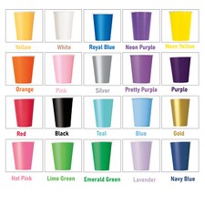 Disposable Paper Plates Cups and Napkins Tableware Sets for Party Solid Colours