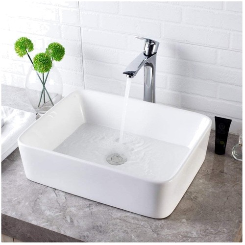 Sleek white vessel sink - vessel,
