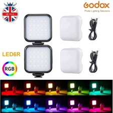 2X Godox LED6R RGB Full Color LED Video Light with Battery Mini Camera Light