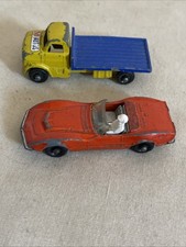 Lone * Star Tuf-Tots Chevrolet Corvette & Flat Bed Truck Bundle Die Cast