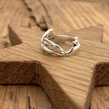 Three Running Hares Ring Sterling Silver Rabbit Bunny Hare Power Circle Puzzle